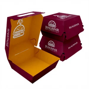 burger box of paperboard