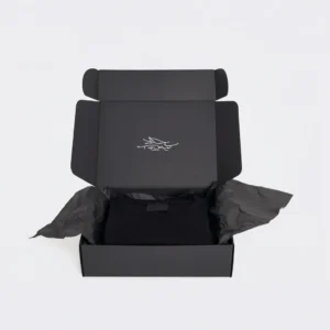 black shipping boxes