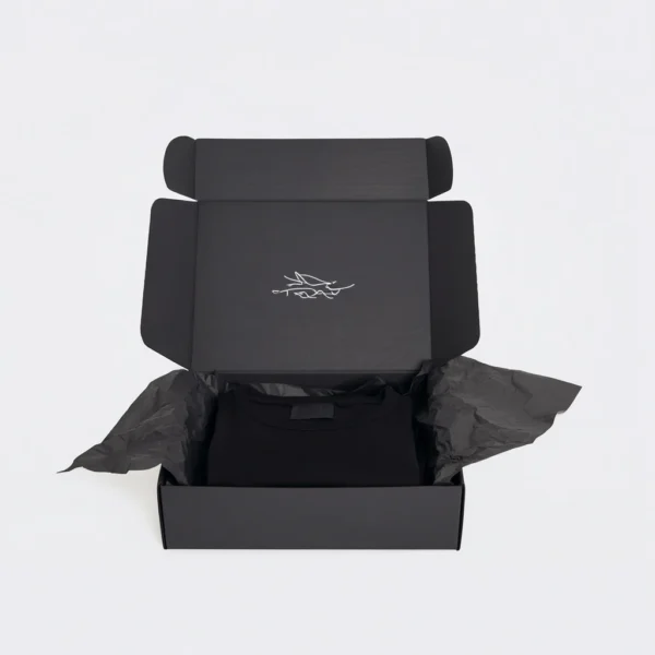black shipping boxes