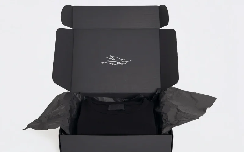 black shipping boxes
